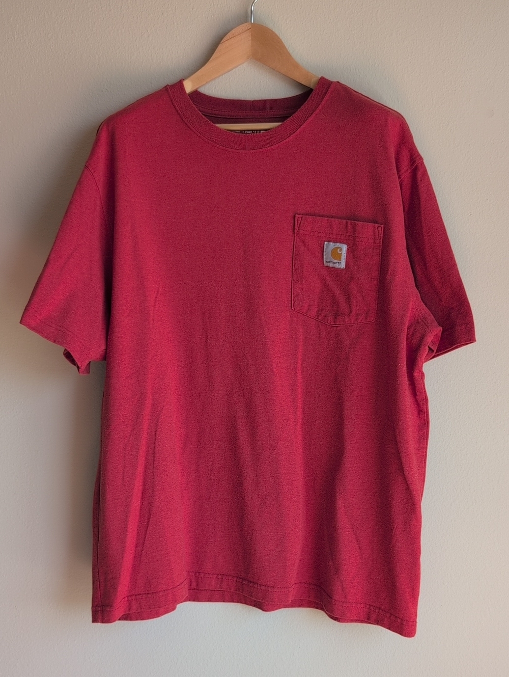 Carhartt Men’s Pocket T-Shirt - Red, Size L, Loose fit